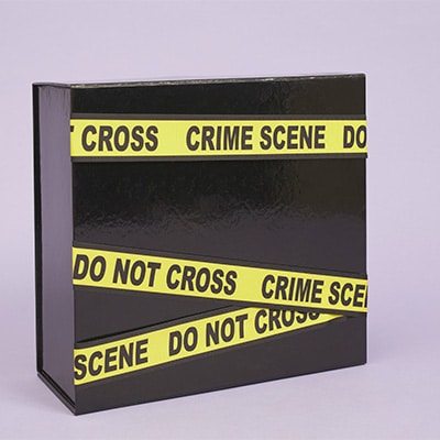 Gift box for a virtual murder mystery theme party