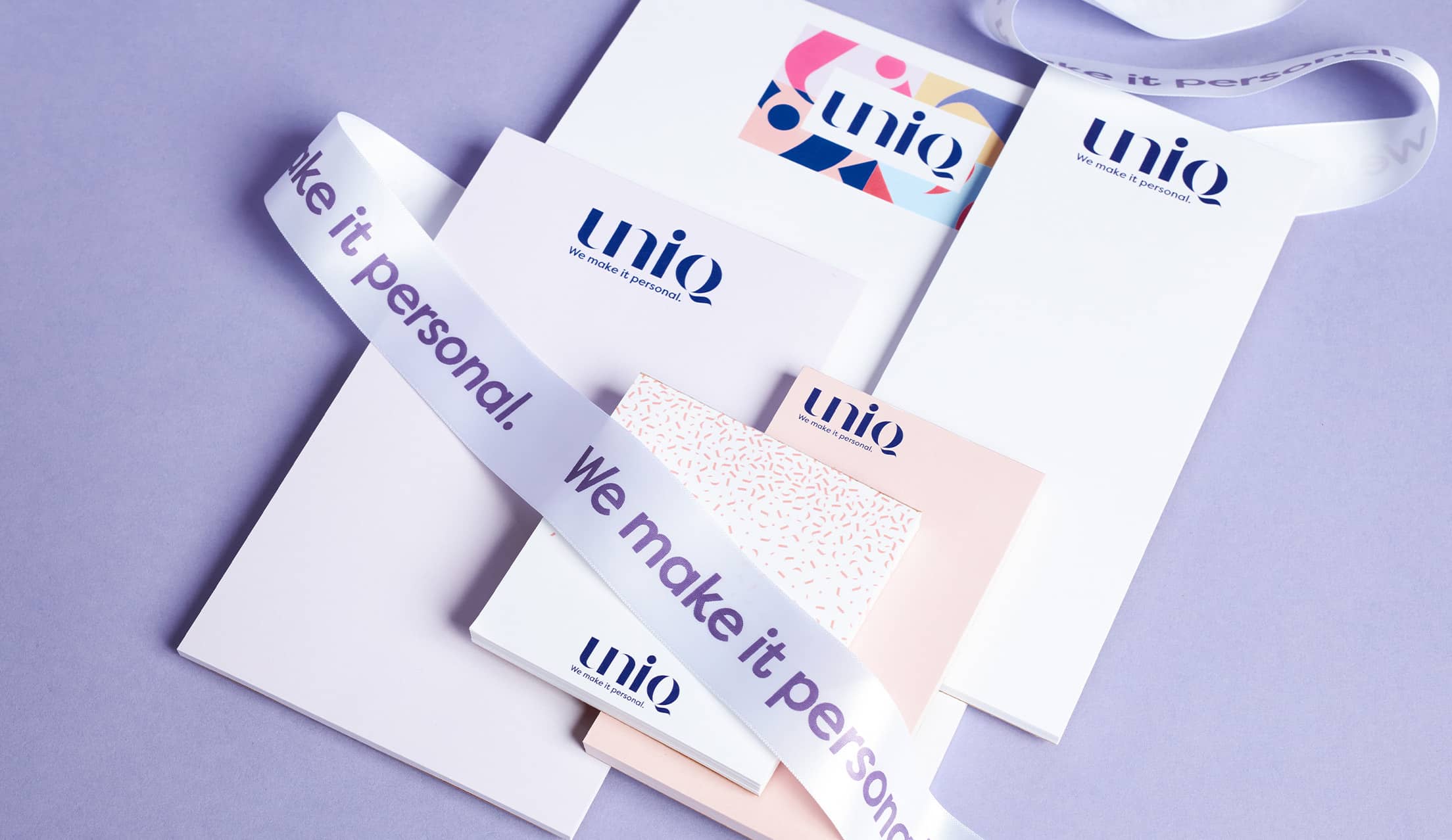 Pack of stationary with UNIQ logo