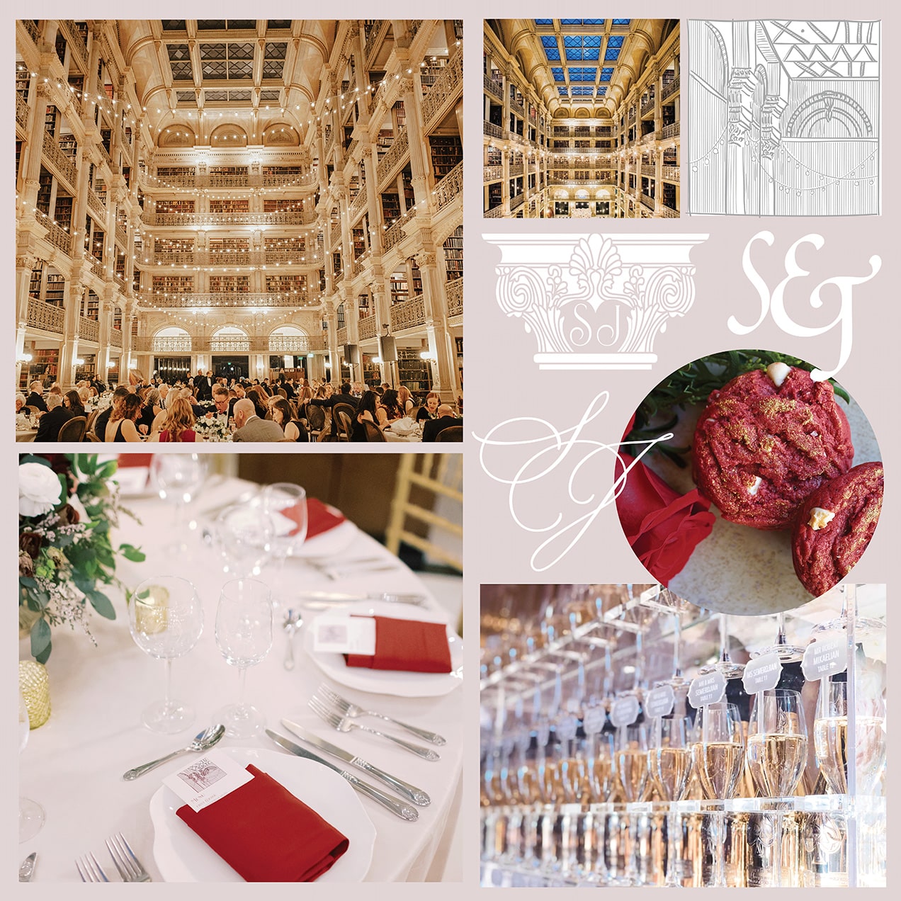 Mood board of wedding ideas